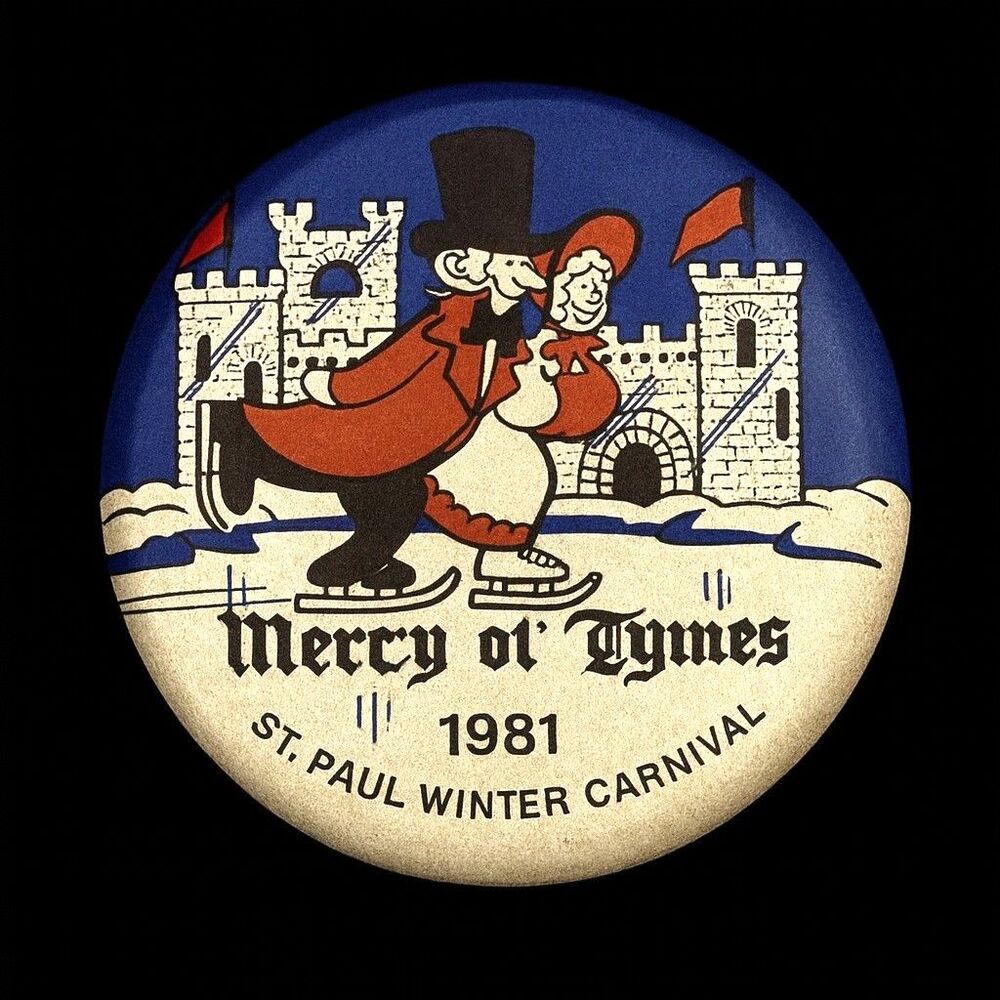 1981 St. Paul Winter Carnival “Merry ol’ Tymes” Button Pin – Vintage Collectible